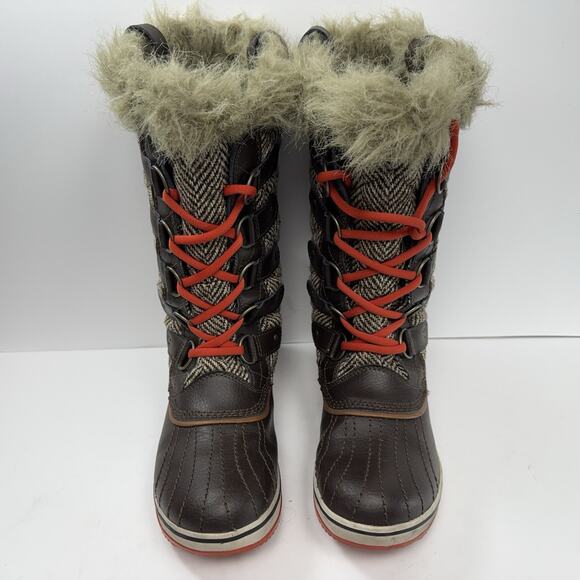 Sorel Tofino Tall Winter Boots Waterproof Size 8 Herringbone Quilted Lace Up - Picture 2 of 11